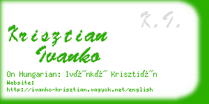 krisztian ivanko business card